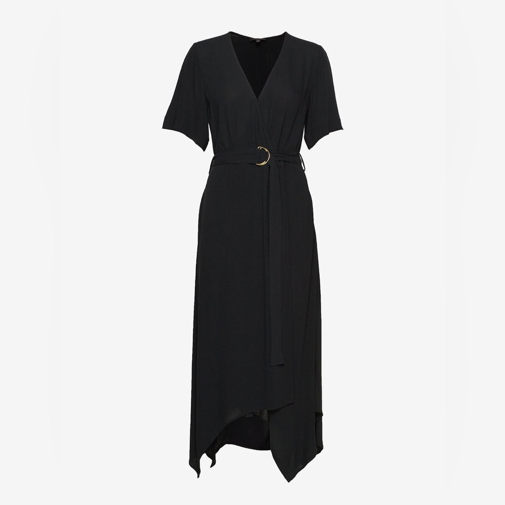 BANANA REPUBLIC Handkerchief-Hem Wrap Dress in Black - 2